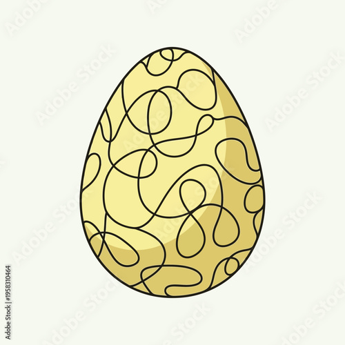 Golden Easter Egg with Black Swirls.