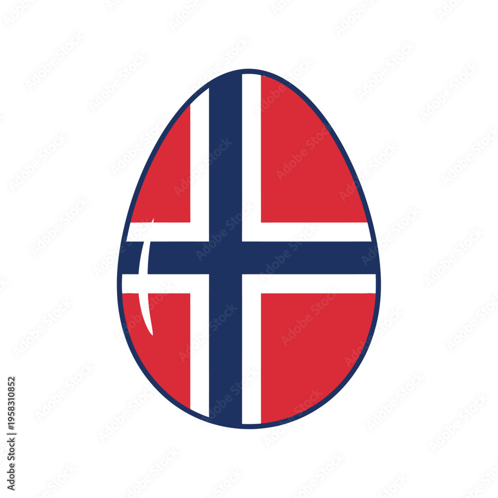 Obraz premium Norway flag on Easter Egg shape symbol.