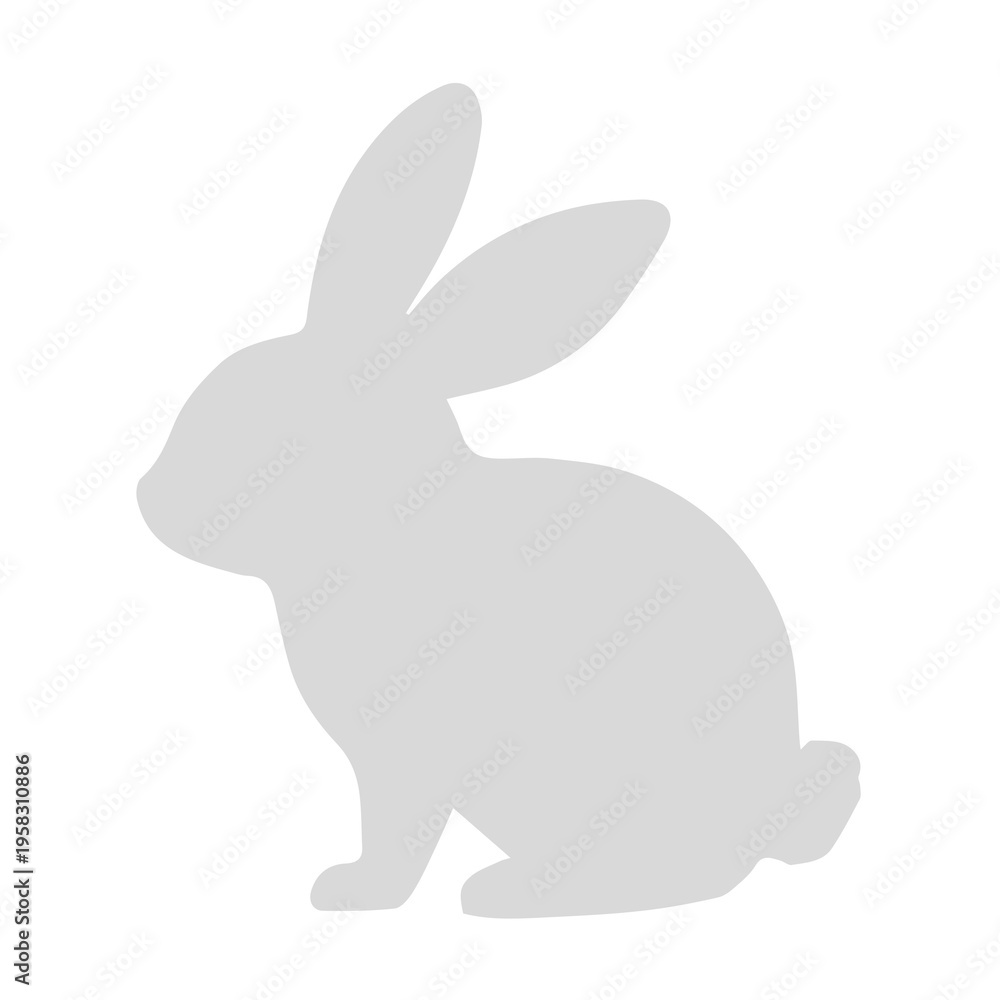 Fototapeta premium bunny silhouette in grey