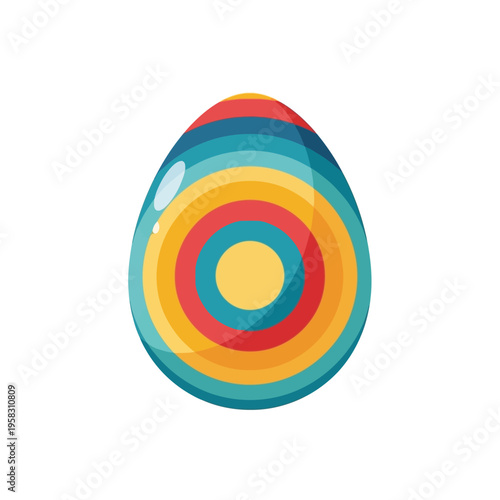Multicolored Easter Egg Shaped Target Toy.