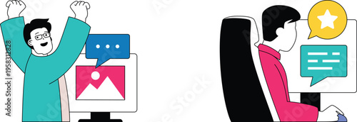 Celebrating successful collaboration and positive customer feedback in digital workspace