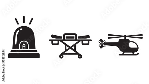 Vector Illustration Of Emergency Response Symbols For Medical And Rescue Operations Medical Health Isolated On Transparent Background
