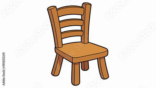 A simple wooden chair featuring a classic slat back design isolated on a clean white background, ideal for interior design concepts, home furniture catalogs, minimalist decor inspiration, or creative 