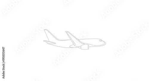 Airplane silhouette on white background