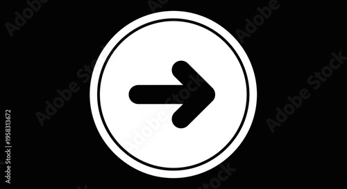 Black and white arrow icon inside a circle, indicating direction and forward movement. Free Download Black and white arrow icon inside a circle, indicating direction and forward movement. - GFXLoad