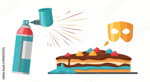 Cake Decoration with Spray Paint and Mask.