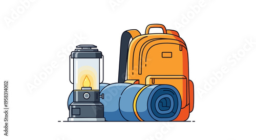Camping Gear Essentials Backpack Lantern Sleeping Bag.
