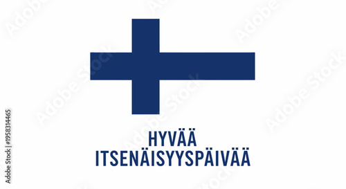 Finnish Flag with Independence Day Greeting - Suomi Flag