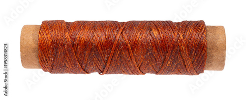 spool of colored thread on a white isolated background