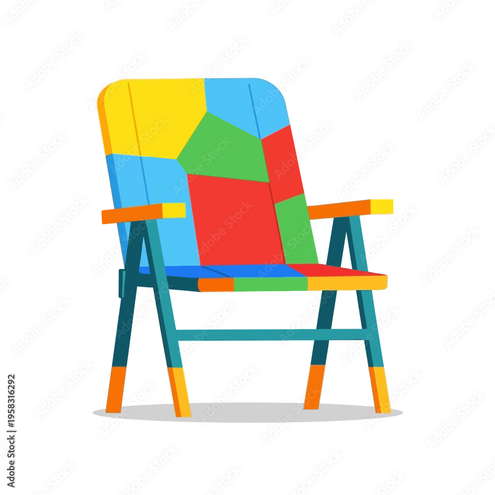 Obraz premium Colorful Patchwork Armchair Modern Furniture Design.