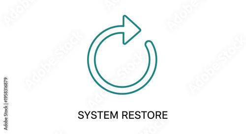 Circular Arrow Icon System Restore Refresh Functions Computers Data Teal Symbol Indicates