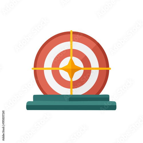 Target with crosshairs and bullseye on platform, representing focus, accuracy and goal achievement