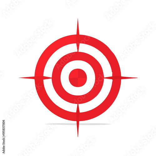 Red target with concentric circles and crosshairs
