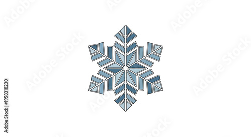 Geometric Snowflake Crystal Isolated on White Background