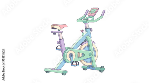Colorful Stationary Exercise Bike for Fitness.