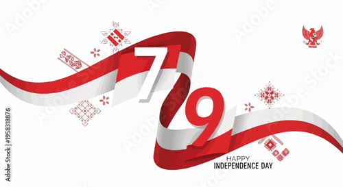 Indonesia Independence Day 79th Anniversary Celebration, Red White Flag Banner