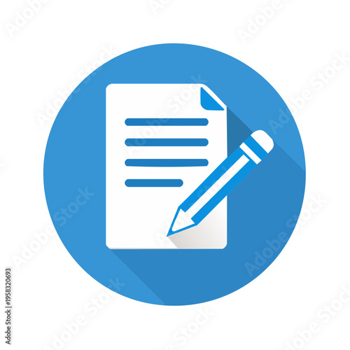 Document and Pencil Icon for Writing and Editing Concepts