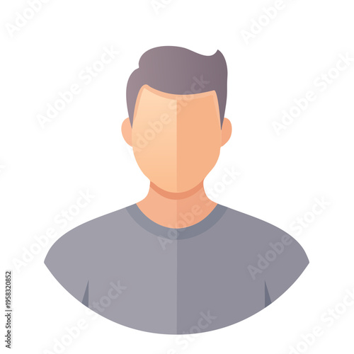 Stylized Male Avatar with Smooth Gradient Skin and Hair