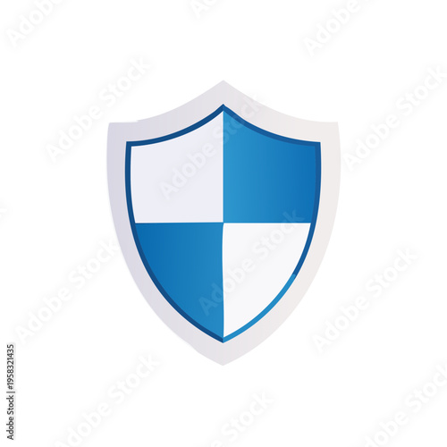 Free Download Abstract shield emblem with blue and white segments cast a long shadow - GFXLoad