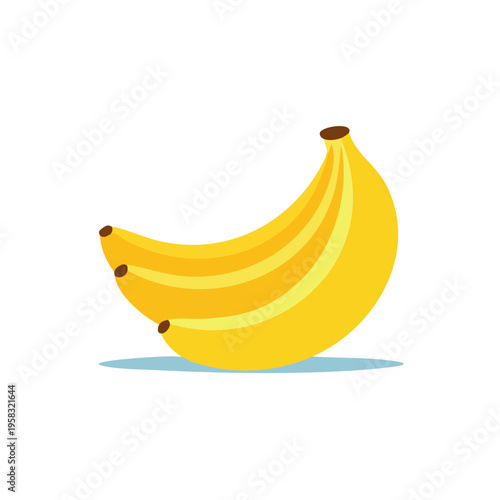 Bunch of yellow bananas with a playful cartoon illustration style and a subtle shadow