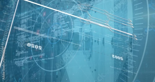 Animation of network of connections and data processing over road