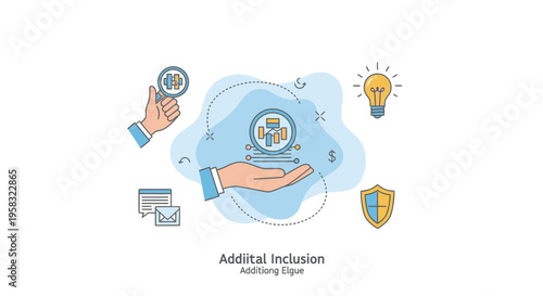 Digital Inclusion Concept with Hand and Magnifying Glass.