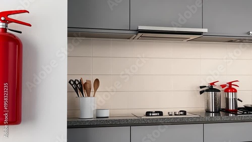 Kitchen safety: fire extinguisher use and placement in modern kitchen setup