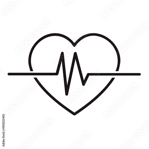 Heartbeat Line Graphic Icon Symbolizing Health and Vitality