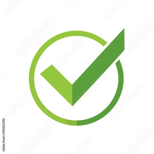 Green check mark inside a circle signifying confirmation approval or success
