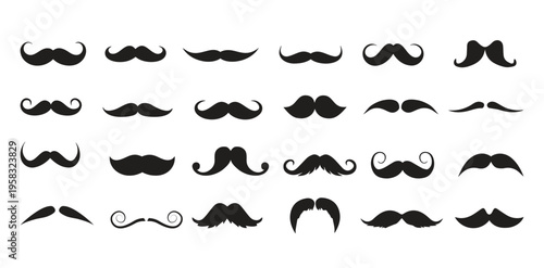 Set of Hipster Beard men Male faces with haircuts Barber Hairstyle Vector Illustration