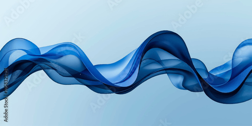 Abstract blue wave design with flowing curves and smooth motion lines creating a creative swirl pattern for a modern sea water background vector illustration