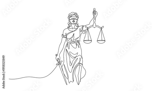 The goddess of justice holding scales of justice