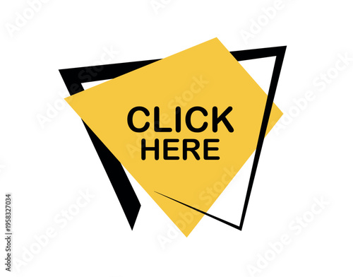 click here sign on white background