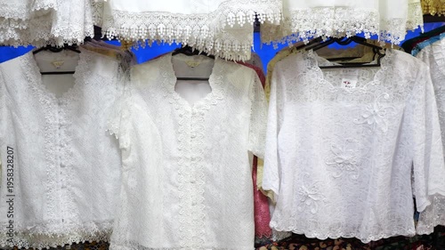 white thai dress for women Popular to wear on various special occasions. is very beautiful You can find them at any women's clothing store