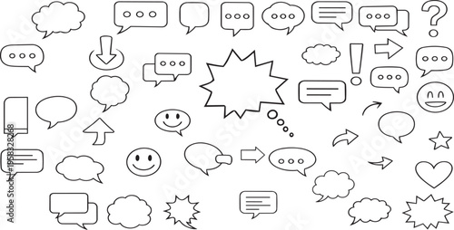 Collection of various speech bubbles and chat icons