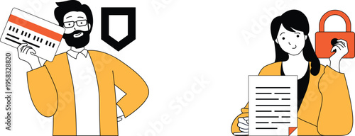 Professionals discussing security and access control with digital credentials