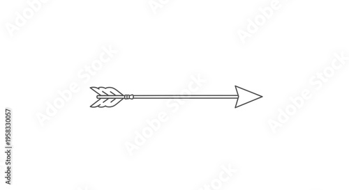 Minimalist arrow icon, simple line art, graphic design element, pointing direction