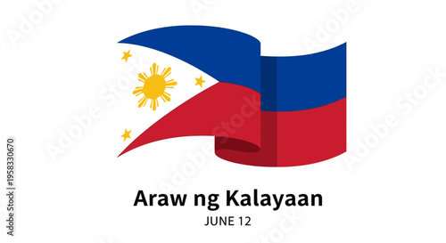 Philippine Flag Waving, Araw ng Kalayaan, Independence Day June 12