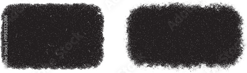 Rough Grunge Texture Rectangular Shapes with Distressed Edges Black Clipart Set