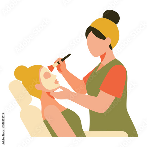 Facial Mask Application by a Professional Aesthetician