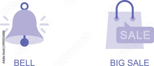 Illustration combining a bell and shopping bag for a big sale promotion