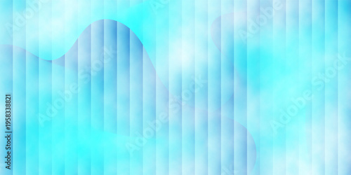 Abstract background with vertical blue and cyan stripes, soft gradient waves overlay, smooth pastel tones, modern style