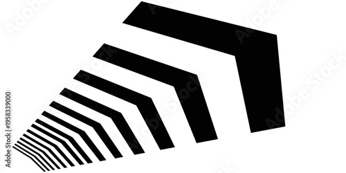 Arrow chevron symbol. Black arrows symbols set. Blend effect. Vector isolated on white.