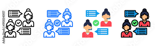 Service Communication Icon Collection Set Multiple Style