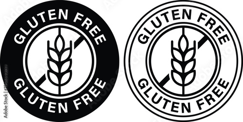 Gluten free logo labels for food products