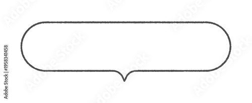 シンプルな手書きの黒線の吹き出し - 横長のコピースペース付きのポップでおしゃれなラインフレーム素材