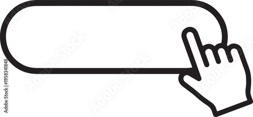 Fingertip Clicking Button Interface Concept, Minimalist Vector Illustration
