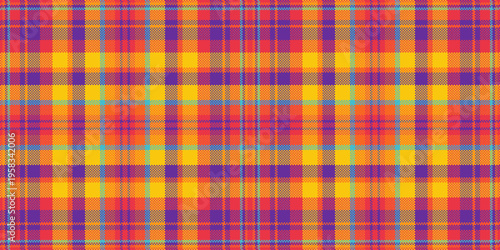 20s plaid check seamless, quality background tartan fabric. Motif textile vector pattern texture in rebecca purple and red colors.