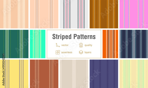 Striped pack developed for branding refresh. Menswear lines designs add style and identity. Vector files support updates.