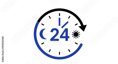 24 Hour Service and Support Icon